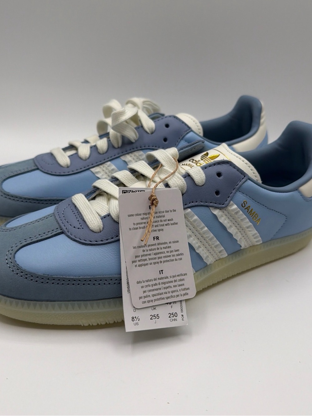 Adidas Samba OG W Women’s Size 8.5 JR8829 Clear Sky Blue White New With Box